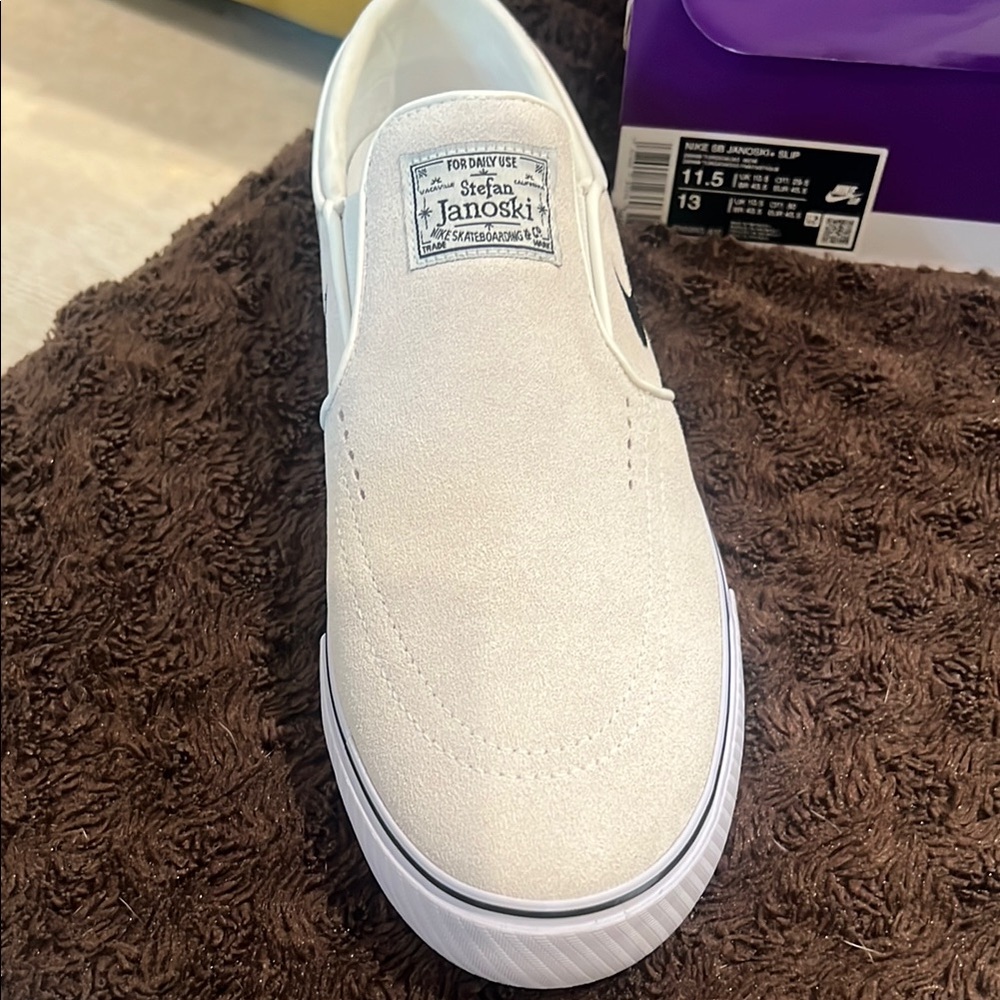 Nike SB Janoski+ Slip in Summit White and Black